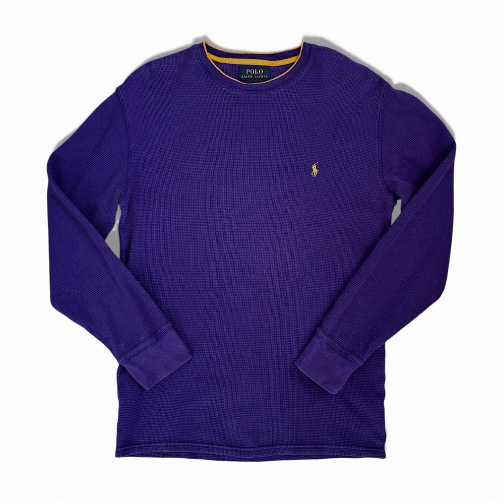 Polo Ralph Lauren Purple Waffle-knit Long-Sleeve Thermal Shirt Size S
